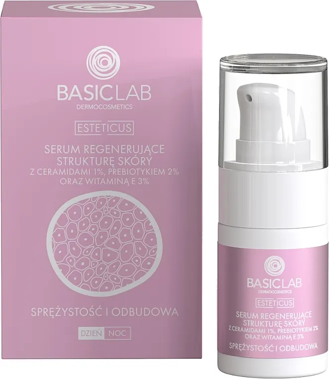 BasicLab Dermocosmetics Esteticus Ceramides 1%, Prebiotic 2% And Vitamin E 3% Face Serum Revitalizirajući serum za lice