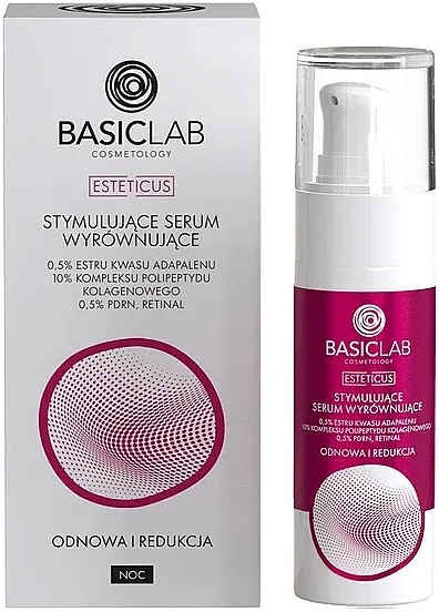 BasicLab Dermocosmetics Esteticus Face Serum Stimulativni serum za ujednačavanje sa 0,5% estradot adapalenske kiseline