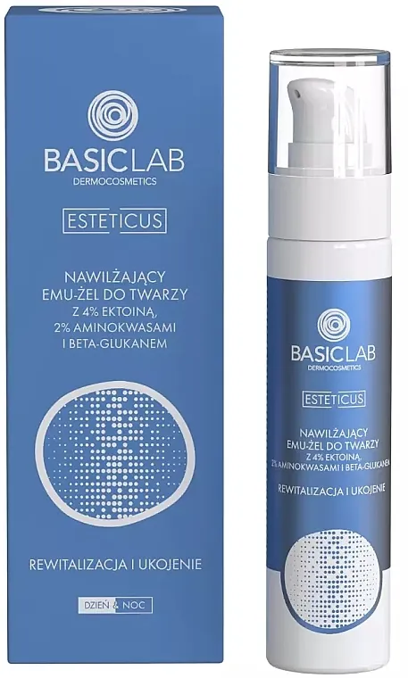 BasicLab Dermocosmetics Esteticus Hidratantni emu-gel za lice, sa pumpicom