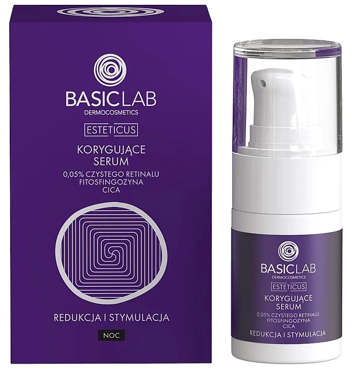 BasicLab Dermocosmetics Esteticus Noćni serum za korekciju lica Redukcija i stimulacija