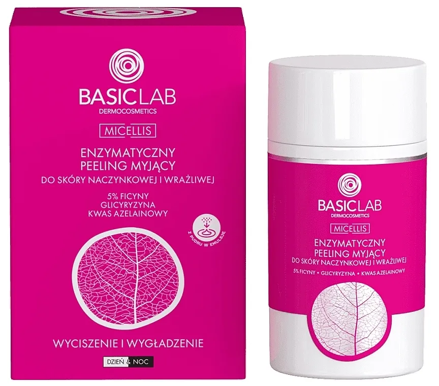 BasicLab Dermocosmetics Micellis Enzimski piling za čišćenje kože s kapilarima i osetljive kože