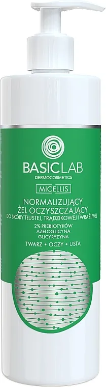 BasicLab Dermocosmetics Micellis Normalizujući gel za čišćenje akni, masne i osetljive kože