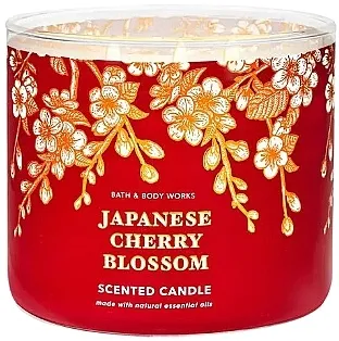 Bath &amp; Body Works Japanese Cherry Blossom 3-Wick Candle Mirisna sveća sa 3 fitilja