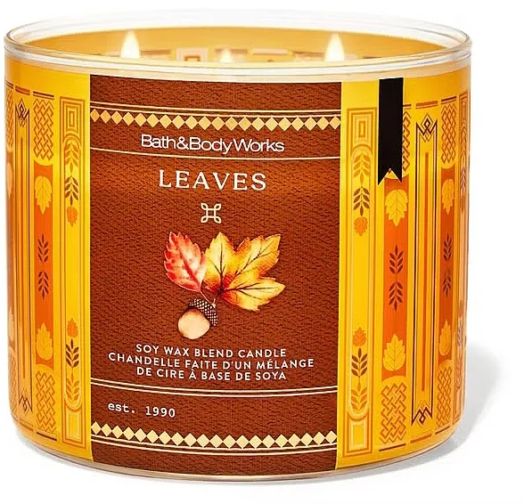 Bath &amp; Body Works Leaves 3-Wick Candle Mirisna sveća, sa tri fitilja