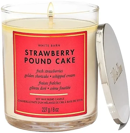 Bath &amp; Body Works Strawberry Pound Single Wick Candle Mirisna sveća sa jednim fitiljem Strawberry Pound