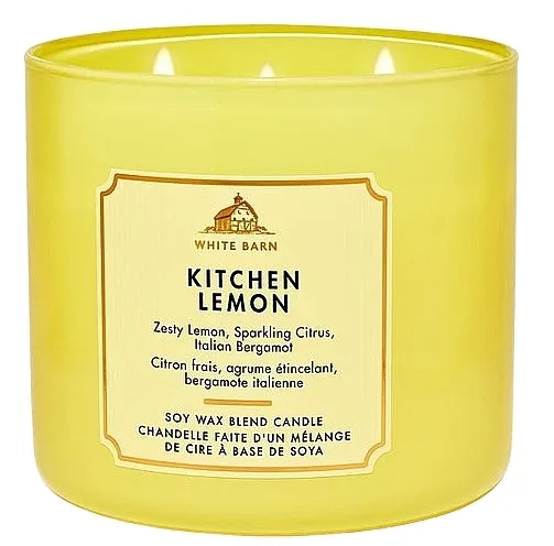Bath &amp; Body Works White Barn Kitchen Lemon 3-Wick Candle Mirisna sveća, sa 3 fitilja
