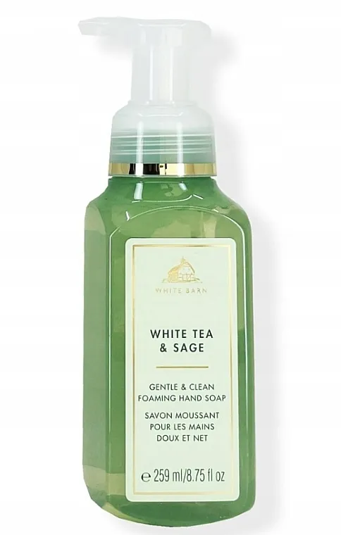 Bath &amp; Body Works White Tea &amp; Sage Gentle Foaming Hand Soap Claresa Matte By Nature