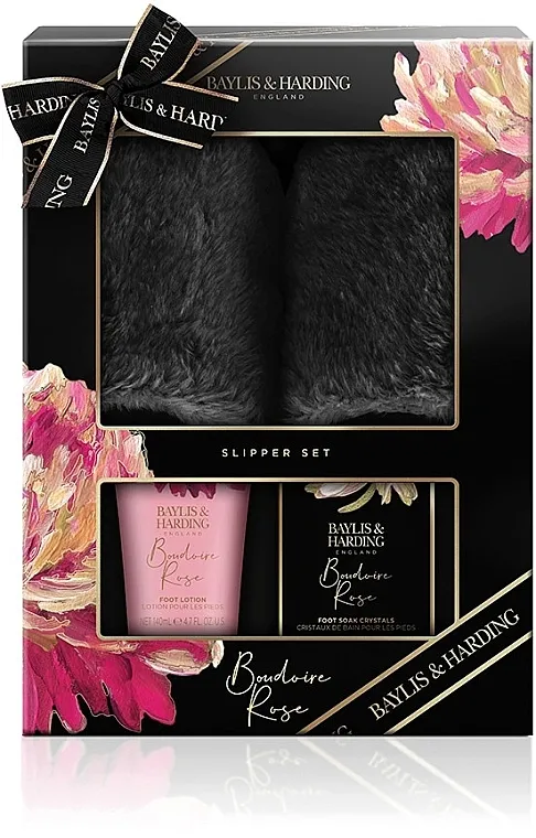 Baylis &amp; Harding Boudoire Rose (foot/cr/140ml + soak/100g + slippers) Set