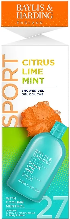 Baylis &amp; Harding Citrus, Lime &amp; Mint Men's Refreshing Wash Kit Gift Set (sh/gel/500ml + sponge/1pcs) Komplet