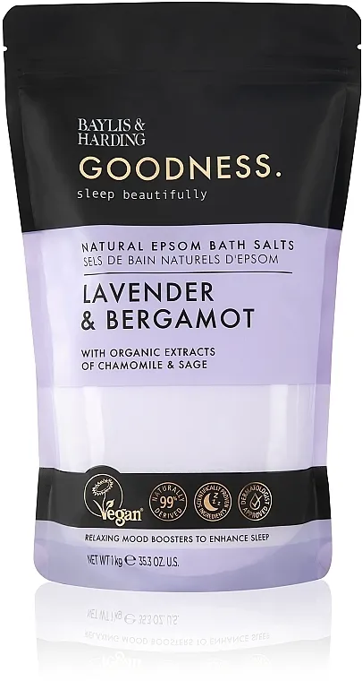 Baylis &amp; Harding Goodness Natural Epsom Bath Salts Lavender &amp; Bergamot So za kupanje sa lavandom i bergamotom