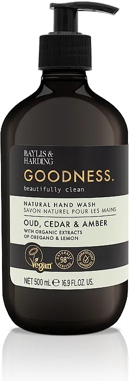 Baylis &amp; Harding Goodness Oud, Cedar &amp; Amber Natutal Hand Wash Tekući sapun za ruke