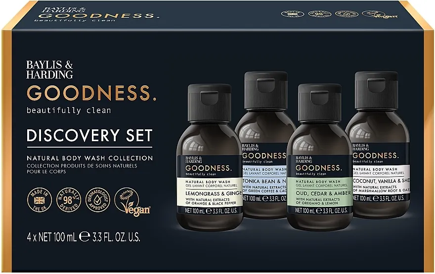 Baylis &amp; Harding Goodness Range Discovery Gift Set (sh/gel/4x100ml)