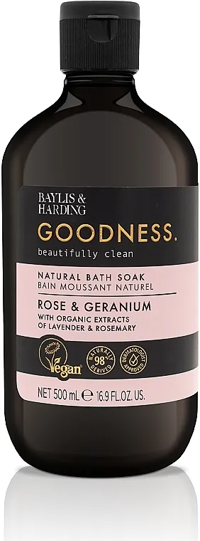 Baylis &amp; Harding Goodness Rose &amp; Geranium Natural Bath Soak Pjena za kupanje