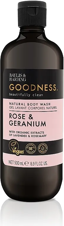 Baylis &amp; Harding Goodness Rose &amp; Geranium Natural Body Wash Gel za tuširanje