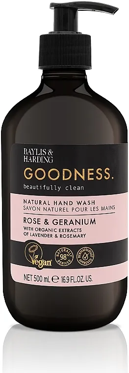 Baylis &amp; Harding Goodness Rose &amp; Geranium Natural Hand Wash Tekući sapun za ruke