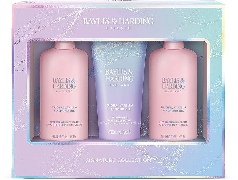 Baylis &amp; Harding Jojoba, Vanilla &amp; Almond Oil Luxury Bathing Essentials Gift Set (b/lot/200ml + b/wash/300ml + sh/cr/300ml)