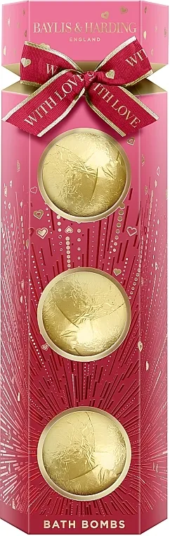 Baylis &amp; Harding Midnight Cherry Luxury Bath Bomb Trio (b/fizzers/3x100g) Set