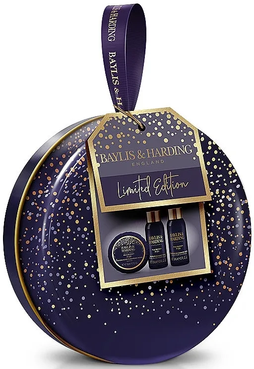 Baylis &amp; Harding Mulberry Fizz Tin Gift Set (sh/gel/30ml*2 + soap/50g)