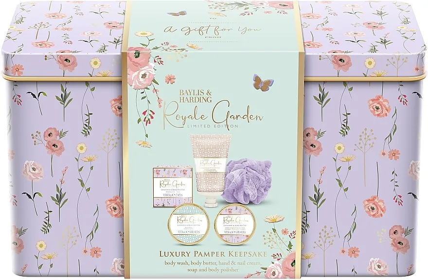 Baylis &amp; Harding Royale Garden Luxury Pamper Keepsake Tin Gift Set Set, 5 proizvoda