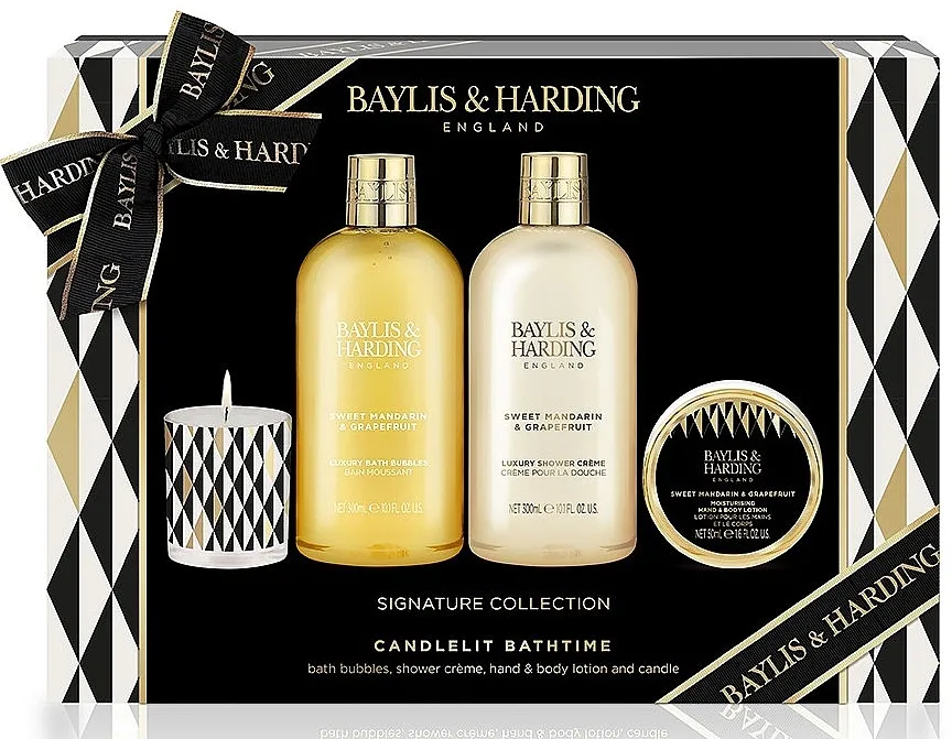 Baylis &amp; Harding Sweet Mandarin &amp; Grapefruit (b/bubble/300ml + sh/cr/300ml + b/lot/50ml + candle/60g) Set