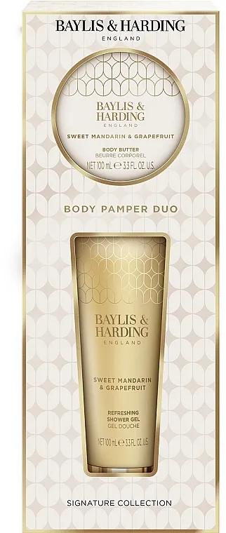 Baylis &amp; Harding Sweet Mandarin &amp; Grapefruit Indulgent Body Pamper Duo Set (sh/gel/100ml + butter/100ml)