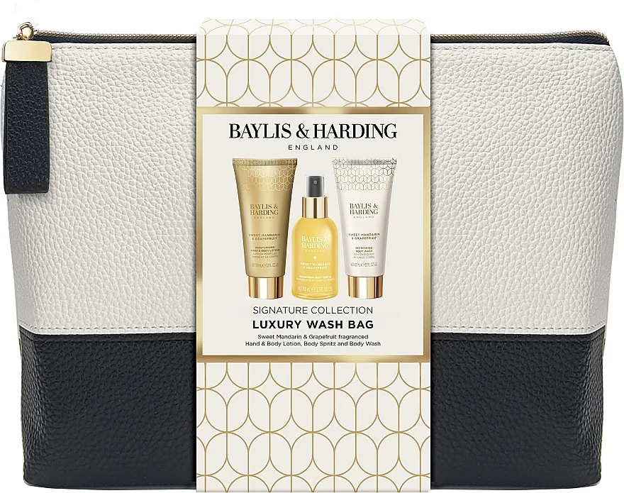 Baylis &amp; Harding Sweet Mandarin &amp; Grapefruit Luxury Wash Bag Gift Set (sh/gel/100ml + b/lot/100ml + b/mist/100ml + bag)