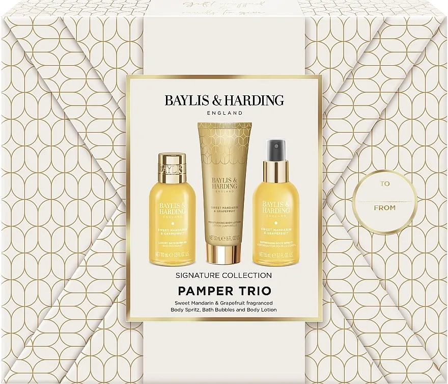 Baylis &amp; Harding Sweet Mandarin &amp; Grapefruit Pamper Trio Set (b/bub/100ml + b/lot/50ml + b/spray/95ml)