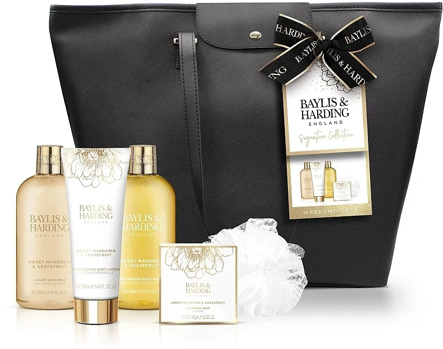 Baylis &amp; Harding Sweet Mandarin &amp; Grapefruit (sh/gel/300ml+b/milk/300ml+b/lot/130ml+soap/150g+sponge+bag) Set