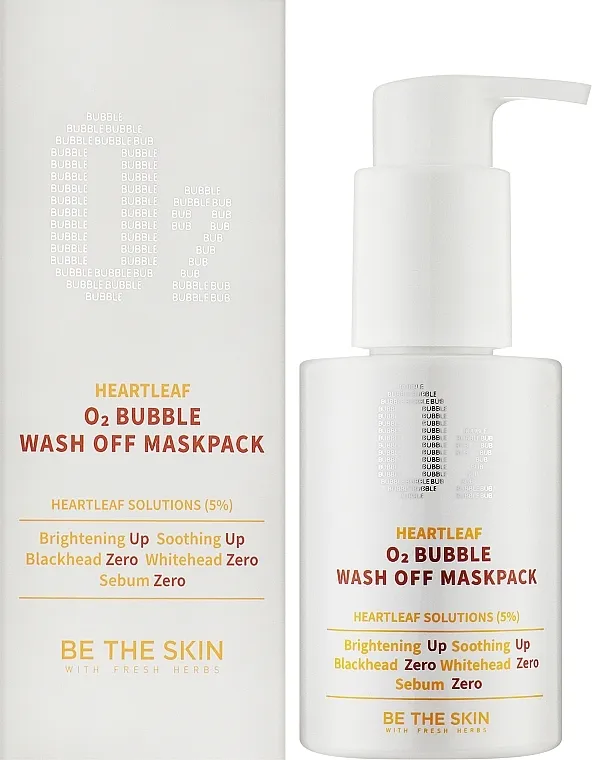 Be The Skin Heartleaf 02 Bubble Wash Off Maskpack Penušava maska za lice