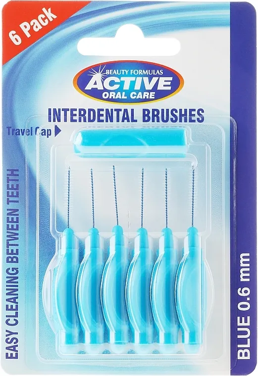 Beauty Formulas Active Oral Care Interdental Brushes Blue Interdentalne četkice, 0,6 mm, plave