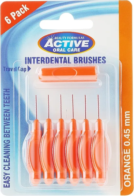 Beauty Formulas Active Oral Care Interdental Brushes Interdentalne četkice, 0,45 mm, narančaste
