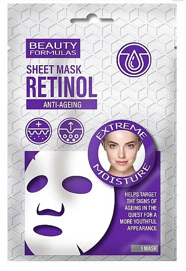 Beauty Formulas Anti-Aging Sheet Mask Retinol Sheet maska ​​za lice s retinolom