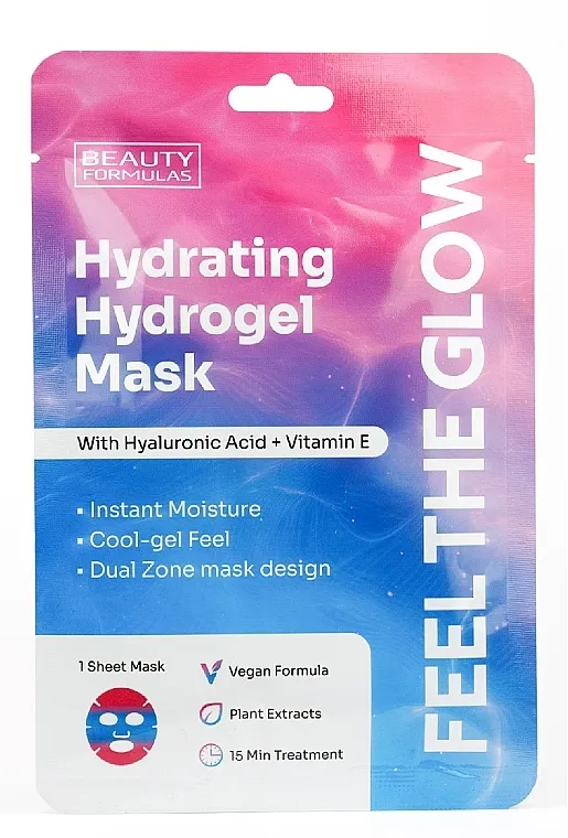 Beauty Formulas Hydrating Hydrogel Mask Hidrogela maska za hidrataciju sa hijaluronskom kiselinom i vitaminom E