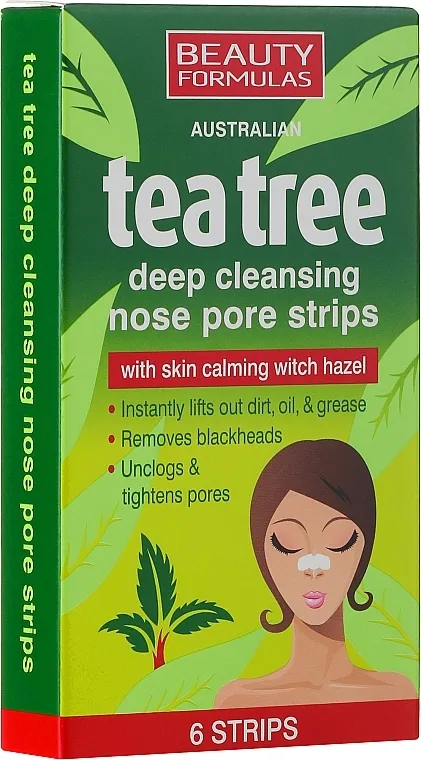 Beauty Formulas Tea Tree Deep Cleansing Nose Pore Strips Trake za čišćenje nosa
