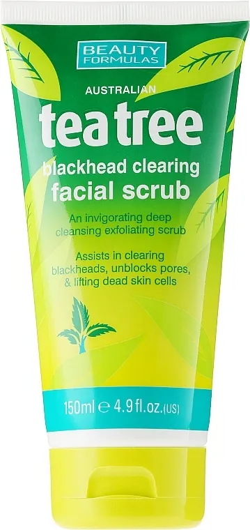 Beauty Formulas Tea Tree Facial Scrub Scrub za lice protiv akni "Stablo čaja"