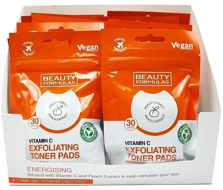 Beauty Formulas Vitamin C Exfoliating Toner Pads Jastučići za piling sa vitaminom C