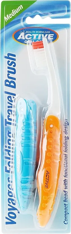 Beauty Formulas Voyager Active Folding Dustproof Travel Toothbrush Medium Četkica za zube, putna, narančasta