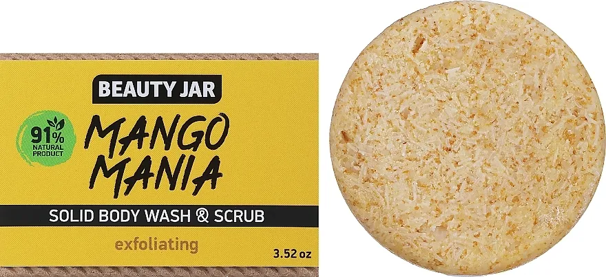 Beauty Jar Mango Mania Exfoliating Solid Body Wash &amp; Scrub Eksfolijantni čvrsti piling za telo
