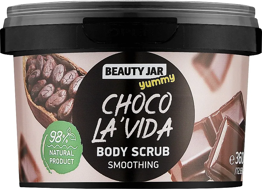 Beauty Jar Yummy Choco La'vida Smoothing Body Scrub Piling za telo sa prahom kakaa i kokosovim uljem
