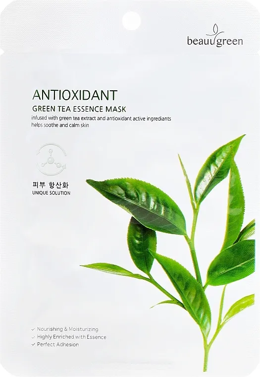 Beauugreen Antioxidant Green Tea Essence Mask Sheet maska s ekstraktom zelenog čaja