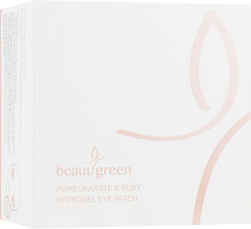 BeauuGreen Pomegranate &amp; Ruby Hydrogel Eye Patch Hidrogel flasteri sa ekstraktom nara i rubin prahom, standardne veličine