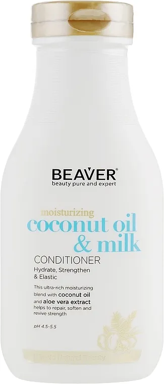 Beaver Professional Moisturizing Coconut Oil &amp; Milk Conditioner Regenerator za ravnanje suve i neukrotive kose sa kokosovim uljem