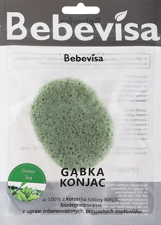 Bebevisa Konjac Sponge Spužvica za pranje ovalna "Zeleni čaj"