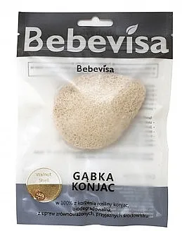 Bebevisa Konjac Sponge Spužvica za umivanje, kapljica, dvostrana "Orahova ljuska i čistoća"