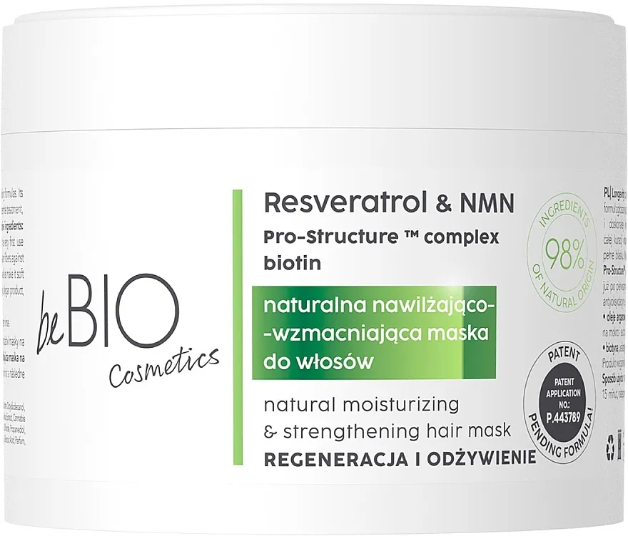 BeBio Longevity Natural Moisturizing &amp; Strengthening Hair Mask Maska za volumen i jačanje kose