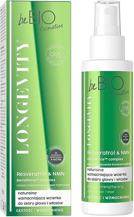 BeBio Longevity Natural Strengthening Acetic Hair Rinse Sprej za volumen i jačanje kose