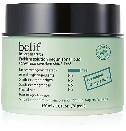 Belif Problem Solution Vegan Toner Pad Toner jastučići za problematičnu kožu
