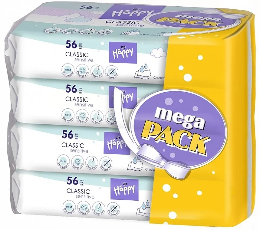 Bella Baby Happy Sensitive &amp; Aloe Vera Mega Pack Vlažne maramice "Sensitive"