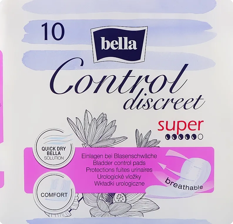Bella Control Discreet Super Bladder Control Pads Urološki ulošci za žene, 10 kom.