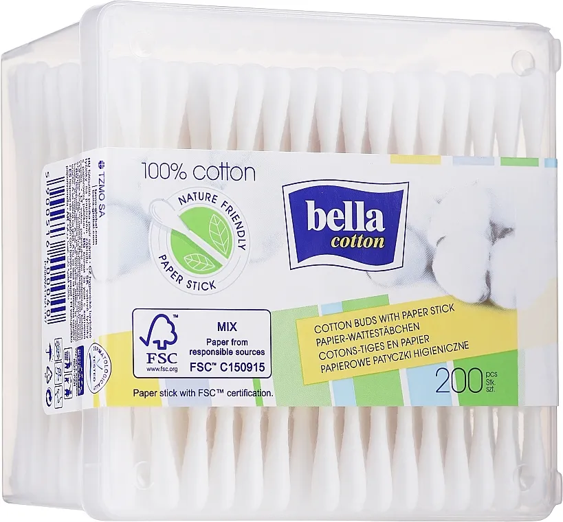 Bella Pamučni štapići pravokutni, 200 kom